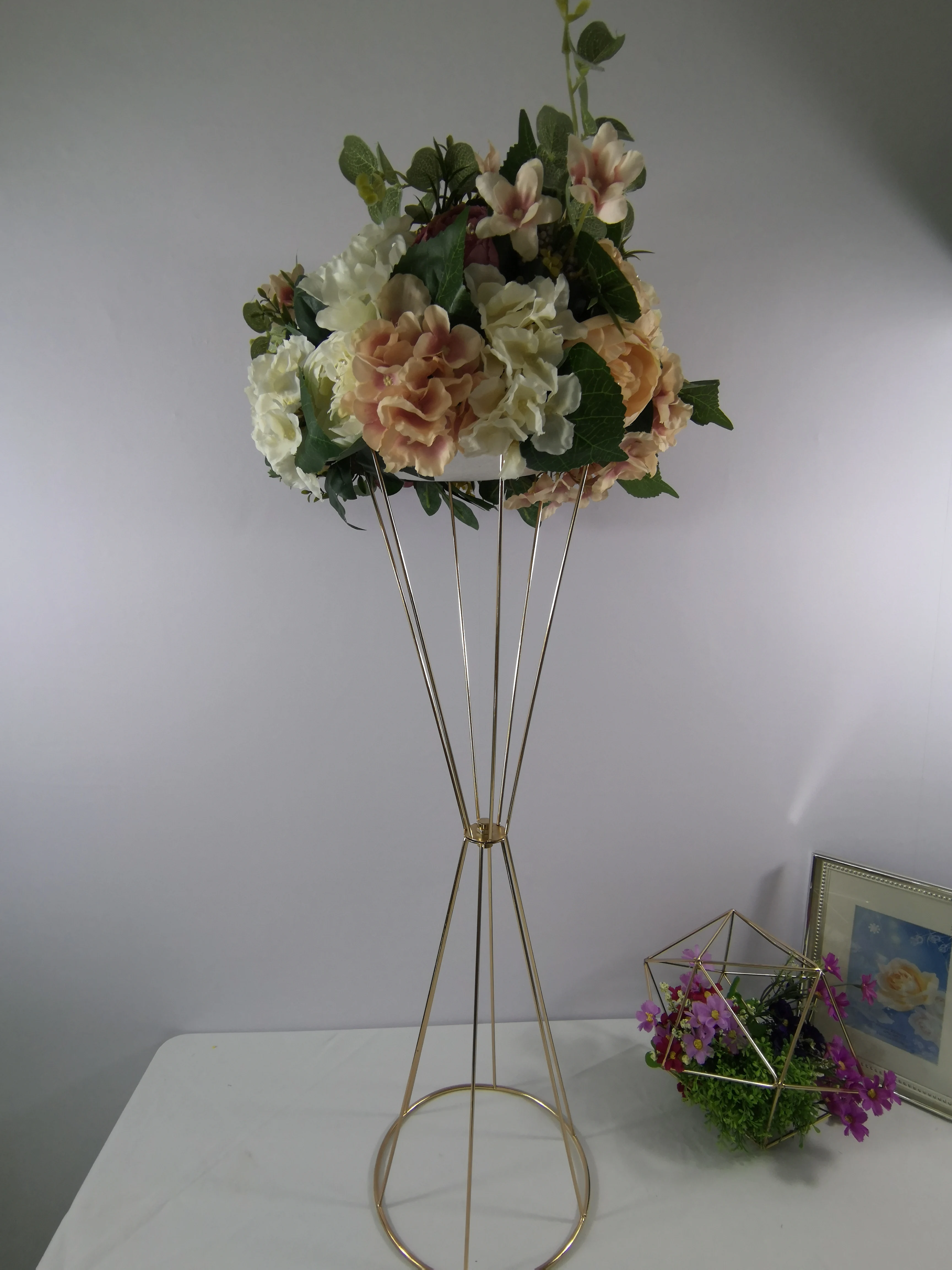70 см/50 см цветочные вазы золотые/белые подставки металлический дорожный