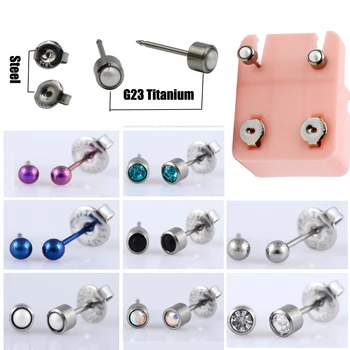 2pcs G23 Titanium Ear Helix Tragus Cartilage Stud Piercing With Birthstone CZ Gem, Pearl Sterile Packing Ear Stud Body Jewelry
2pcs G23 Titanium Ear Helix Tragus Cartilage Stud Piercing With Birthstone CZ Gem, Pearl Sterile Packing Ear Stud Body Jewelry
