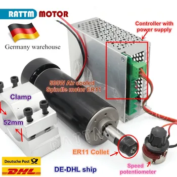 CNC Air cooled brushless spindle DC motor 500W ER11 220V with speed governor controller & 52mm bracket for CNC part
CNC Air cooled brushless spindle DC motor 500W ER11 220V with speed governor controller & 52mm bracket for CNC part