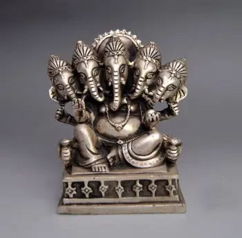 Collectible Decorated Old Handwork Tibet Silver Carved Trunk Buddha Statue 
Collectible Decorated Old Handwork Tibet Silver Carved Trunk Buddha Statue