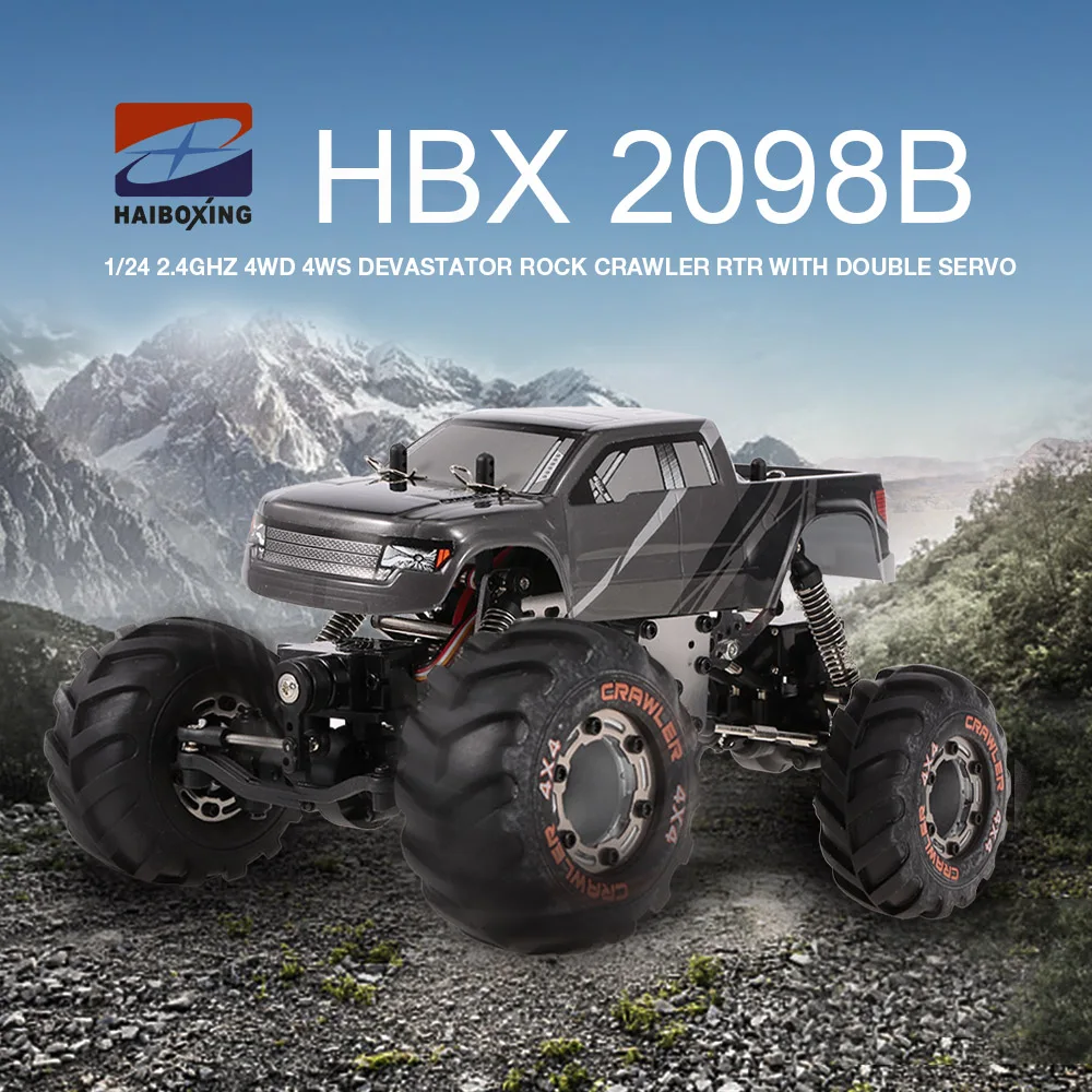 2098B RC Car 1:24 2.4GHz 4WD 4WS Devastator Rock Crawler RTR with Double Servo Off-road RC Cars Boys Gifts
2098B RC Car 1:24 2.4GHz 4WD 4WS Devastator Rock Crawler RTR with Double Servo Off-road RC Cars Boys Gifts