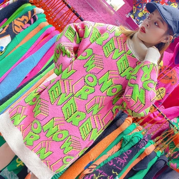Large size women's 2019 new wave super ocean color color letters lazy wind age wear thick thick wild sweater women
Large size women's 2019 new wave super ocean color color letters lazy wind age wear thick thick wild sweater women