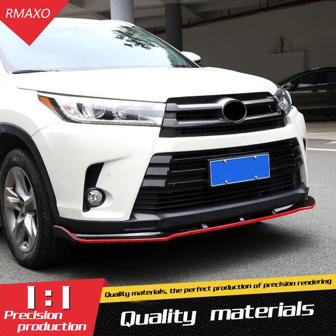 Для TOYOTA Highlander Body kit спойлер 2018 ABS задний передний бампер диффузор защитные бамперы