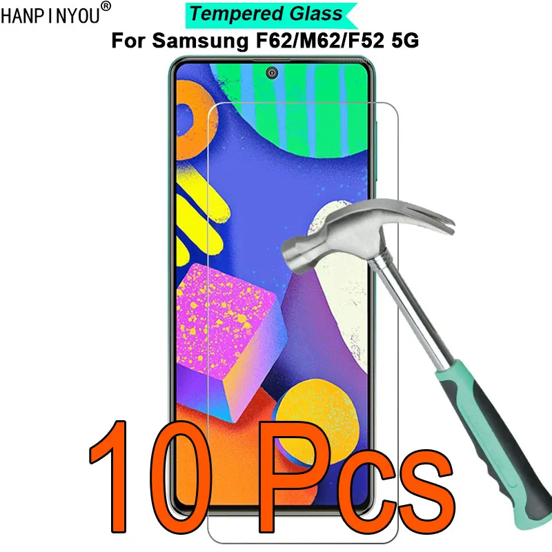 10 шт./лот для Samsung Galaxy F62 / M62 F52 5G с уровнем твердости 9H твердость 2.5D пленка экрана