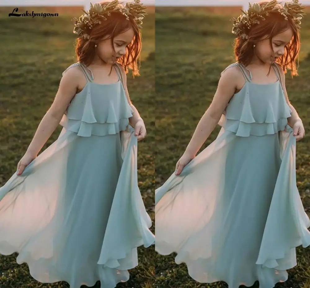 2020 A line Chiffon Boho Flower Girls Dresses Spaghetti Straps Ruffles Floor Length Children Wedding Birthday Party Dresses
2020 A line Chiffon Boho Flower Girls Dresses Spaghetti Straps Ruffles Floor Length Children Wedding Birthday Party Dresses