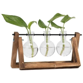Desktop Bulb Vase with Retro Pure Wooden Bracket and Metal Rotating Bracket Suitable for Plant Home Garden Decoration
Desktop Bulb Vase with Retro Pure Wooden Bracket and Metal Rotating Bracket Suitable for Plant Home Garden Decoration