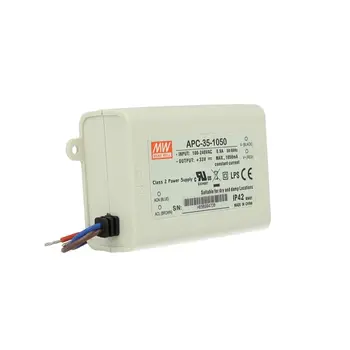 MEANWELL MW35999 Led Driver DC MeanWell APC-35-1050 transformer 1050mA 11V-33V DC 35W constant current IP42
MEANWELL MW35999 Led Driver DC MeanWell APC-35-1050 transformer 1050mA 11V-33V DC 35W constant current IP42