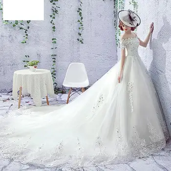 Mrs Win Wedding Dress Elagnt Boat Neck Sweep Train Ball Gown Off The Shoulder Princess Lace Wedding Gowns Plus Size
Mrs Win Wedding Dress Elagnt Boat Neck Sweep Train Ball Gown Off The Shoulder Princess Lace Wedding Gowns Plus Size