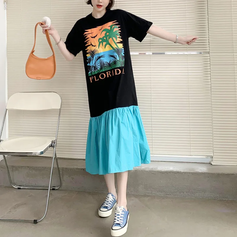 Fashion Scenery Printed Women Dress 2021 Summer Patchwork Long Dress Stitching Color Female Dress Casual Black Z644
Fashion Scenery Printed Women Dress 2021 Summer Patchwork Long Dress Stitching Color Female Dress Casual Black Z644