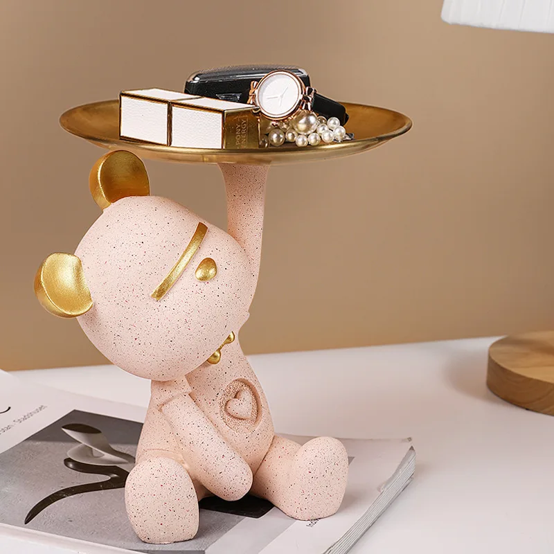 Cute Bear Butler Statue with tray Storage Plate for Keys wristwatch Jewelries Home Decoration Bear Resin Sculpture Desk Figurine
Cute Bear Butler Statue with tray Storage Plate for Keys wristwatch Jewelries Home Decoration Bear Resin Sculpture Desk Figurine