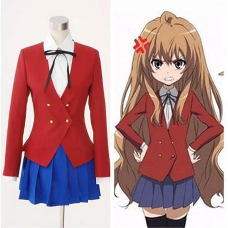 Японское аниме дракон х Тигр Toradora Aisaka Taiga косплей школьная форма костюм большого