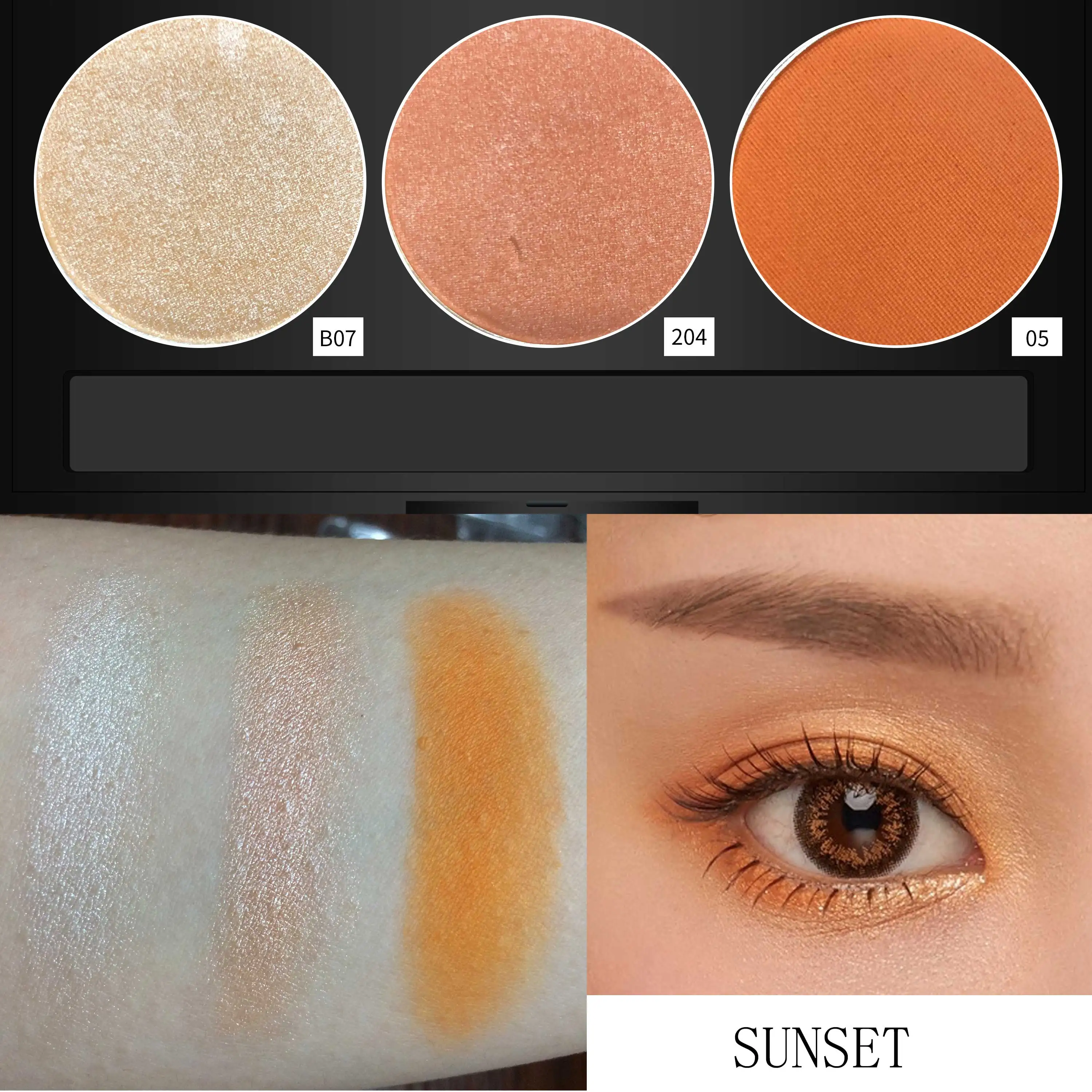 

11.11Color Salon Charming INS Sunset Eyeshadow Palette Matte Shimmer Pigment Long Lasting Makeup Powder Orange Girl Eye Cosmetic