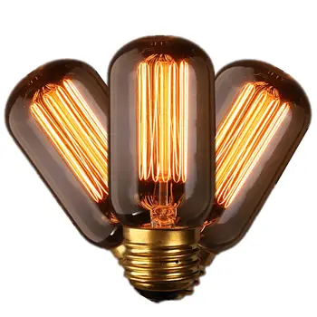 

3PCS/set 110V E27 40W Edison Bulb T45 Vintage Retro Carbon Bulb Incandescent Tungsten Filament Bulb Standard Antique Lamp