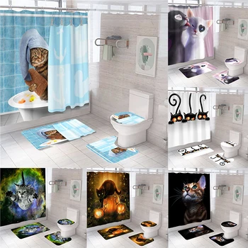 Cute Creative Cats Shower Curtains Non Slip Rugs Bath Mat Carpet Polyester Bathroom Curtains Bathtub Screen Partition Home Decor
Cute Creative Cats Shower Curtains Non Slip Rugs Bath Mat Carpet Polyester Bathroom Curtains Bathtub Screen Partition Home Decor