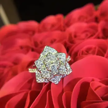 S925 sterling silver fashion dazzle color flower ring rose luxury jewelry ultra flash zircon inlay for women
S925 sterling silver fashion dazzle color flower ring rose luxury jewelry ultra flash zircon inlay for women
