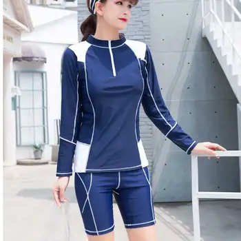 Womens Zip Front Long Sleeve Rashguard Shirt Color Block Tankini Swimsuit Top & Bottom Sun UV Protection Padded Bathing Suits
Womens Zip Front Long Sleeve Rashguard Shirt Color Block Tankini Swimsuit Top & Bottom Sun UV Protection Padded Bathing Suits