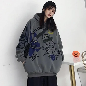 Print Hoodie Women Hip Hop Fleece Warm Graffiti Print Hooded Hoodie Sweatshirt Harajuku Streetwear Pullover 2020 New
Print Hoodie Women Hip Hop Fleece Warm Graffiti Print Hooded Hoodie Sweatshirt Harajuku Streetwear Pullover 2020 New