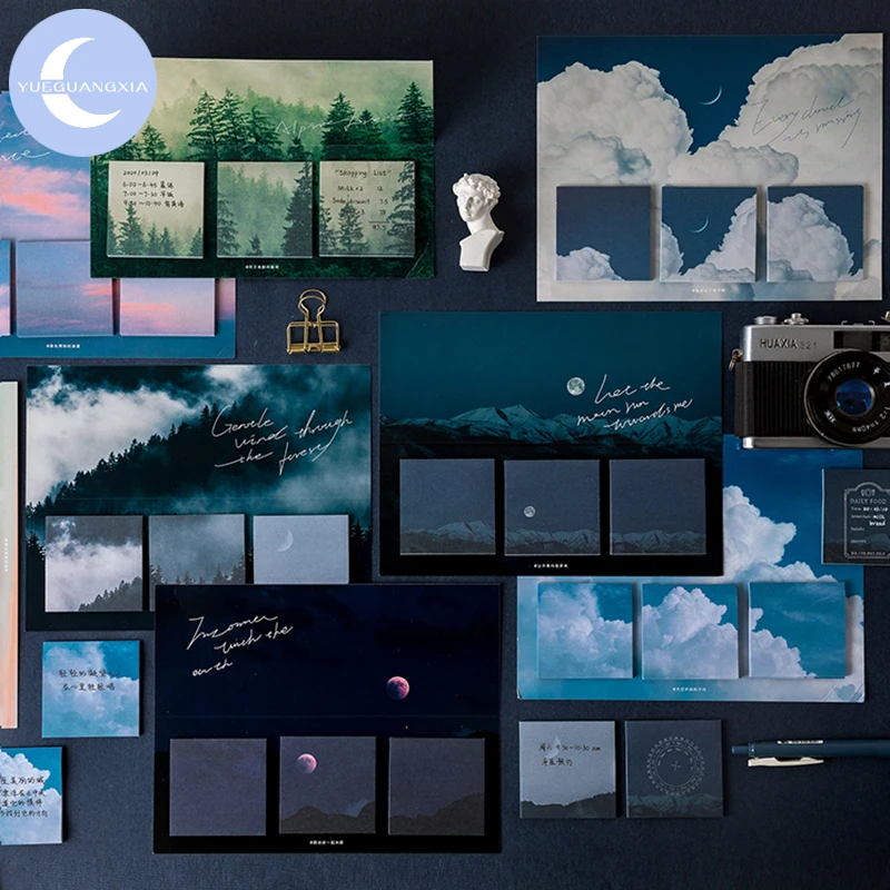 YueGuangXia Dark Beautiful Sky Moon Memo Pad Deco Sticky Notes Notepad Diary Creative Self-Stick Note Memo Pads 8 Designs 60pcs
YueGuangXia Dark Beautiful Sky Moon Memo Pad Deco Sticky Notes Notepad Diary Creative Self-Stick Note Memo Pads 8 Designs 60pcs