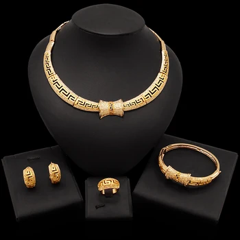 Yulaili Wholesale Price Nigerian Jewelry Sets For Women Charm Choker Necklace Bracelet Earrings Ring Top Quality Copper Alloy
Yulaili Wholesale Price Nigerian Jewelry Sets For Women Charm Choker Necklace Bracelet Earrings Ring Top Quality Copper Alloy