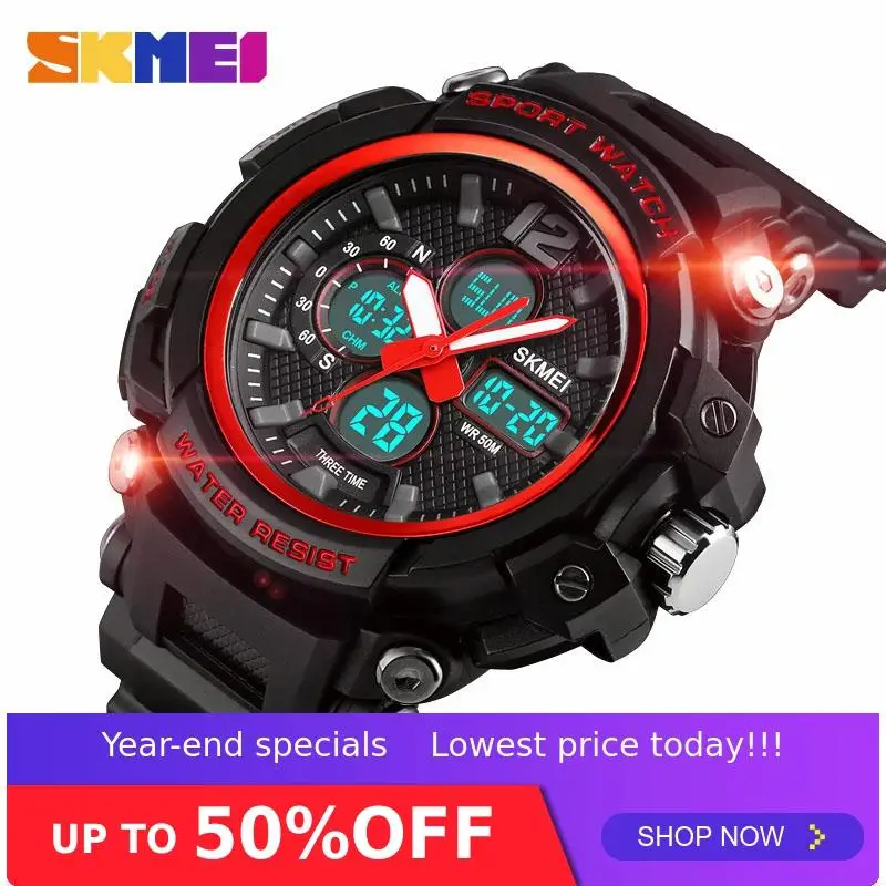 SKMEI Sport Men Watch Dual Display Digital Watch Luminous 5Bar Waterproof 3Time Multl-Function Watch montre homme Quartz 1498
SKMEI Sport Men Watch Dual Display Digital Watch Luminous 5Bar Waterproof 3Time Multl-Function Watch montre homme Quartz 1498