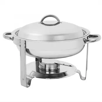 3.5L Stainless Steel Round Chafing Dish with Cover Alcohol Furnace for Buffet Catering Kitchen Cookware 
3.5L Stainless Steel Round Chafing Dish with Cover Alcohol Furnace for Buffet Catering Kitchen Cookware