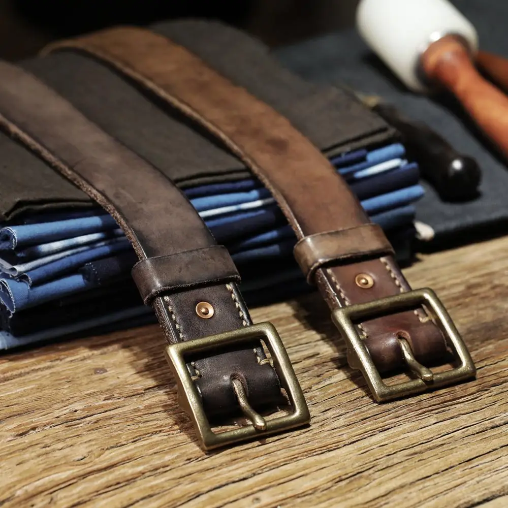 Retro Top Vegetable Tanned Pure Cowhide Leather Belt Denim Thick Military Buckle Men's Overalls With Fashion Luxury Cowskin
Retro Top Vegetable Tanned Pure Cowhide Leather Belt Denim Thick Military Buckle Men's Overalls With Fashion Luxury Cowskin