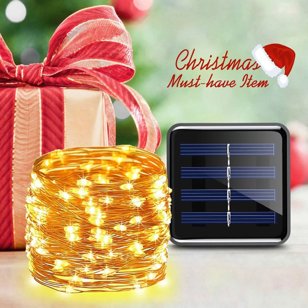 50//100//200//500 LED Energia Solare Giardino Fata Stringa Luci Esterno Festa Matrimonio