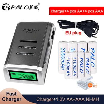 PALO 4Pcs 1.2V 3000mAh AA NI-MH Batteries+4Pcs 1100mAh AAA Batteries NI-MH AA/AAA 1.2V Rechargeable Battery
PALO 4Pcs 1.2V 3000mAh AA NI-MH Batteries+4Pcs 1100mAh AAA Batteries NI-MH AA/AAA 1.2V Rechargeable Battery