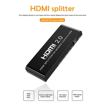 HD Connector Extension Adapter 1x4 4K 60Hz HDMI 2.0 Splitter 1 Input 4 Output with AC Adapter for PS4 HDTV DVD
HD Connector Extension Adapter 1x4 4K 60Hz HDMI 2.0 Splitter 1 Input 4 Output with AC Adapter for PS4 HDTV DVD