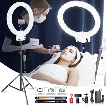Neewer White LED Ring Light with Light Stand Lighting Kit Dimmable 50W 3200-5600K with Soft Filter,Hot Shoe Adapter Cellphone
Neewer White LED Ring Light with Light Stand Lighting Kit Dimmable 50W 3200-5600K with Soft Filter,Hot Shoe Adapter Cellphone
