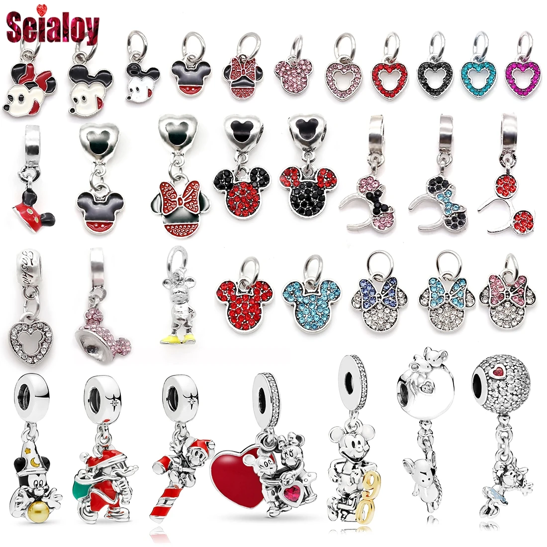 2Pcs Silver Red Crystal Mickey Minnie Portrait Pendant Charm Fit Original Children Bracelet Bangle Couple Necklace Jewelry Gifts
2Pcs Silver Red Crystal Mickey Minnie Portrait Pendant Charm Fit Original Children Bracelet Bangle Couple Necklace Jewelry Gifts