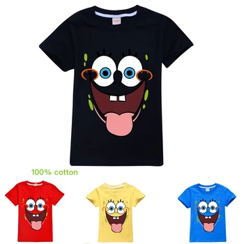 Summer Boys Cotton Short Sleeve T Shirts Toddler Boys Girls Cartoon Sponge Baby Smiling Face Child Tops Interesting Clothes
Summer Boys Cotton Short Sleeve T Shirts Toddler Boys Girls Cartoon Sponge Baby Smiling Face Child Tops Interesting Clothes