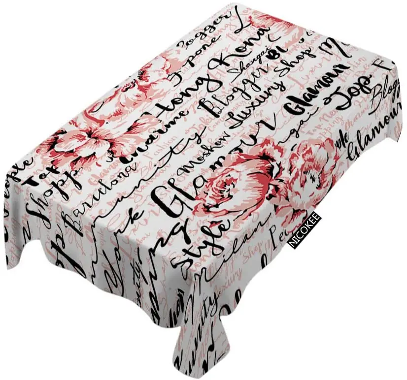 Fashion Typography Handwriting Script Flowers Font Fashion Printed Polyester Fabrics Tablecloth
Fashion Typography Handwriting Script Flowers Font Fashion Printed Polyester Fabrics Tablecloth