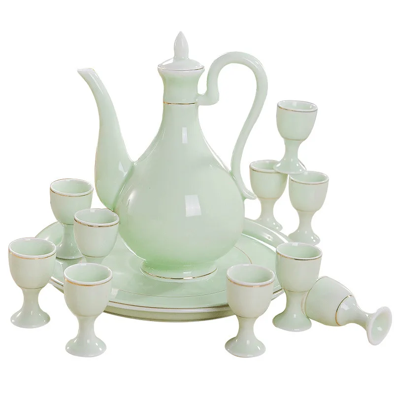 Liquor Glass Set Domestic High-Grade Ceramic in Chinese Antique Style Wine Set Wine Pot Glass Small Wine Utensil Liquor Divider
Liquor Glass Set Domestic High-Grade Ceramic in Chinese Antique Style Wine Set Wine Pot Glass Small Wine Utensil Liquor Divider