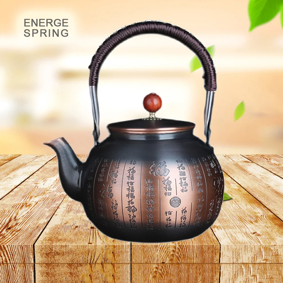 1.0/1.3/1.7L Large-Capacity Pure Copper Teapot Roasted Black Copper Boiling Water Kettle Handmade Thick Copper Tea Pot
1.0/1.3/1.7L Large-Capacity Pure Copper Teapot Roasted Black Copper Boiling Water Kettle Handmade Thick Copper Tea Pot