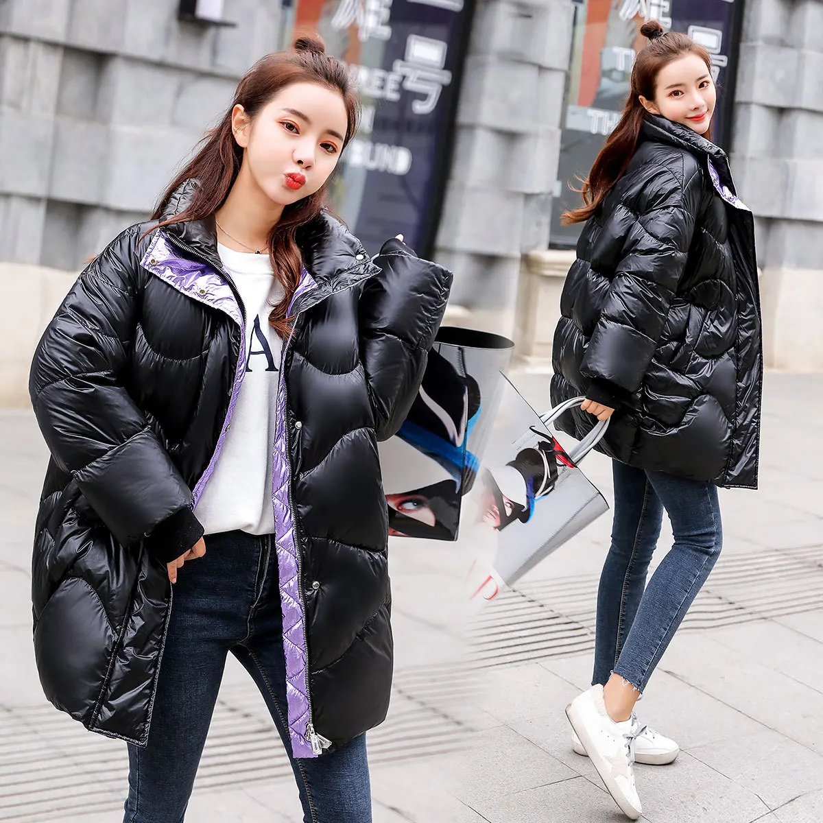 Bright Surface Cotton-padded Clothes Women's Winter Mid-length Thin down Jacket Cotton-padded Clothes 2019 New Style Korean-styl
Bright Surface Cotton-padded Clothes Women's Winter Mid-length Thin down Jacket Cotton-padded Clothes 2019 New Style Korean-styl
