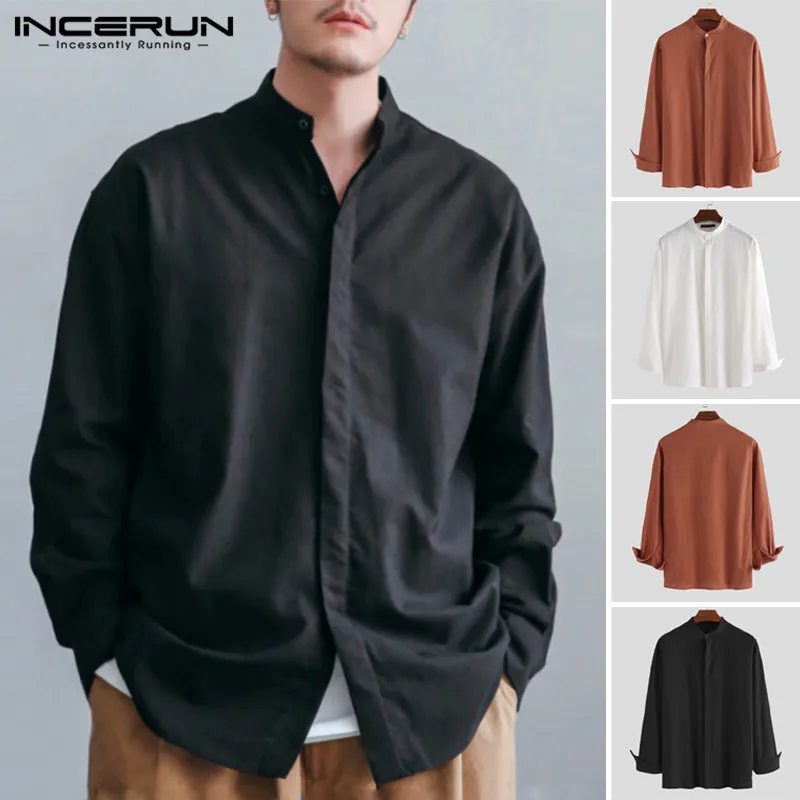 INCERUN Solid Color Dress Shirt Men Stand Collar Long Sleeve Cotton Button Tops Harajuku Social Casual Business Shirts Chemise
INCERUN Solid Color Dress Shirt Men Stand Collar Long Sleeve Cotton Button Tops Harajuku Social Casual Business Shirts Chemise