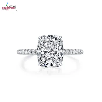COLORFISH Cushion 4 carat Simulated Diamond Solitaire Engagement Ring Rhodium Plating 925 Sterling Silver cz Anniversary Rings
COLORFISH Cushion 4 carat Simulated Diamond Solitaire Engagement Ring Rhodium Plating 925 Sterling Silver cz Anniversary Rings