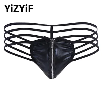 Mens bikini swimwear swimsuit men Lingerie Patent Leather Strappy Zippered G-string Bikini Underwear Underpants with Bulge Pouch
Mens bikini swimwear swimsuit men Lingerie Patent Leather Strappy Zippered G-string Bikini Underwear Underpants with Bulge Pouch