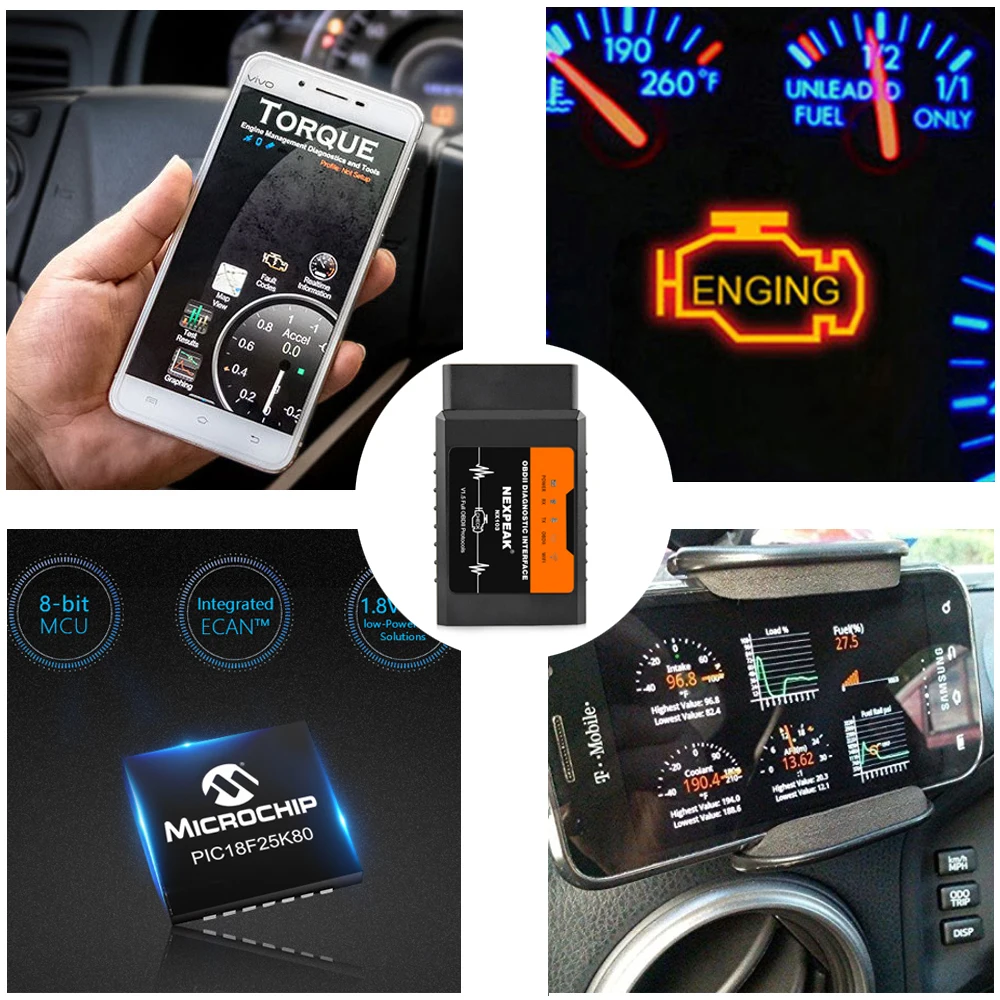 Generic Universal OBD2 ELM327 V1.5 Wifi Pic18f25k80 For IPhone IOS Auto ...