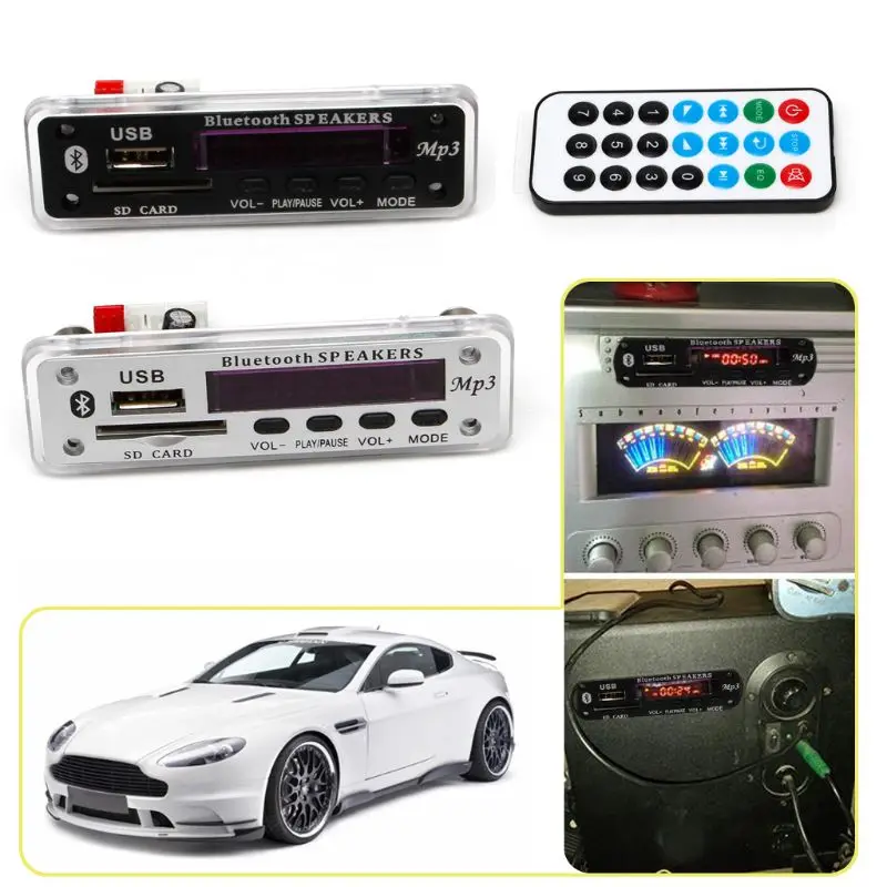 1 Set Mini Vehicle Car Bluetooth Hands-free Calls MP3 WMA Decoder Board DC 12V Wireless Audio Module USB TF Radio
1 Set Mini Vehicle Car Bluetooth Hands-free Calls MP3 WMA Decoder Board DC 12V Wireless Audio Module USB TF Radio