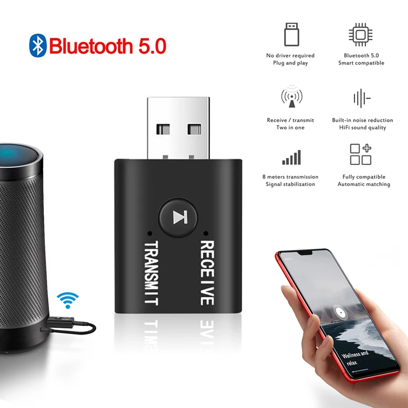 Mini Wireless Bluetooth Receiver Adapter 5.0 10m Audio Transmitter Stereo Bluetooth Dongle Aux Usb 3.5 Mm For Laptop Tv Pc
Mini Wireless Bluetooth Receiver Adapter 5.0 10m Audio Transmitter Stereo Bluetooth Dongle Aux Usb 3.5 Mm For Laptop Tv Pc