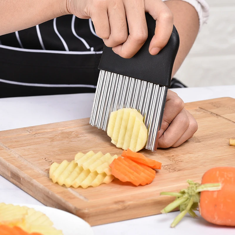 Wavy French Fries Cutter Stainless Steel Potato Slicer Vegetable Chopper Veggie Slicer Durable Kitchen Gadgets Cutter
Wavy French Fries Cutter Stainless Steel Potato Slicer Vegetable Chopper Veggie Slicer Durable Kitchen Gadgets Cutter