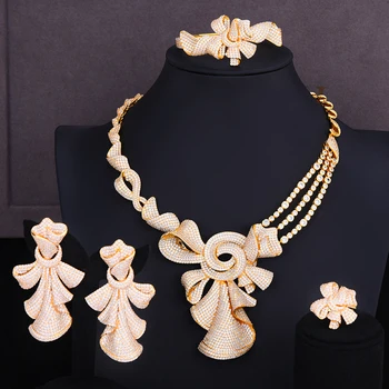 GODKI Luxury 4PCS Jewelry Set Nigerian CZ Flower Bangle Ring Necklace Dangle Earrings for Women Bridal Wedding Jewelry Sets 
GODKI Luxury 4PCS Jewelry Set Nigerian CZ Flower Bangle Ring Necklace Dangle Earrings for Women Bridal Wedding Jewelry Sets