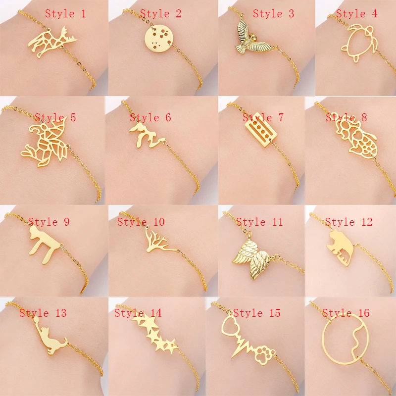 Chandler 1pc Stainless Steel Bracelet Deer Penguin Unicorn Disc Geometry Link Chain Slim Adjustable Bangle Ankle Fashion Jewelry
Chandler 1pc Stainless Steel Bracelet Deer Penguin Unicorn Disc Geometry Link Chain Slim Adjustable Bangle Ankle Fashion Jewelry