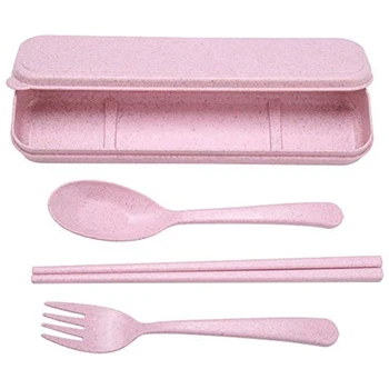 Portable Wheat Straw Flatware Spoon Chopsticks Fork with Travel Case Set Children's Tableware 3 PCS Mini Size
Portable Wheat Straw Flatware Spoon Chopsticks Fork with Travel Case Set Children's Tableware 3 PCS Mini Size