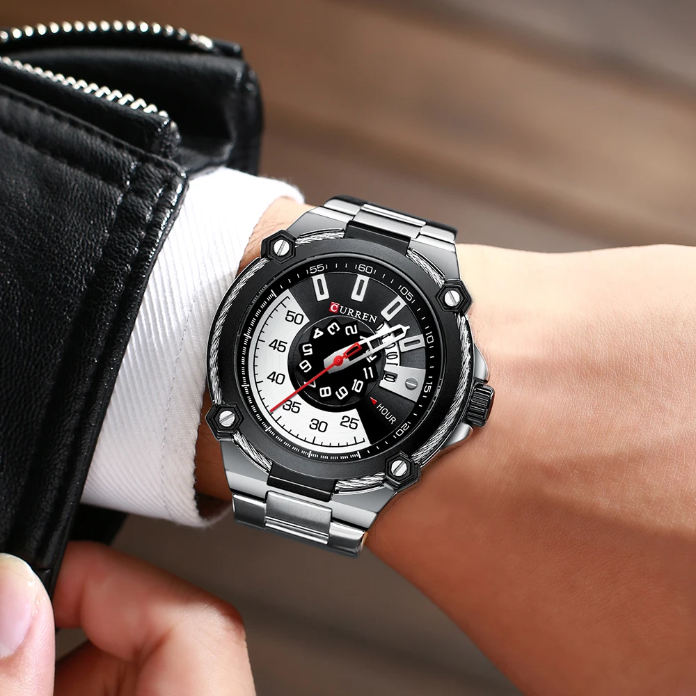 Фото Новые креативные мужские часы модные деловые кварцевые наручные от топ бренда