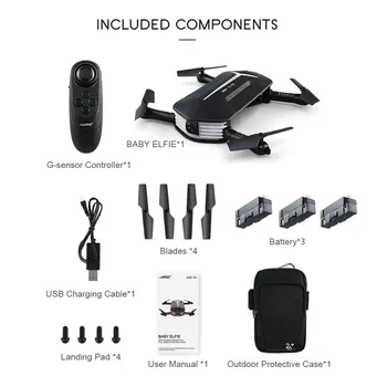 JJR/C H37 Mini BABY ELFIE Drone 2.4G 4CH 6-Axis Wi-Fi FPV Foldable RC Quadcopter With 3 Batteries 720P Camera Remote Control
JJR/C H37 Mini BABY ELFIE Drone 2.4G 4CH 6-Axis Wi-Fi FPV Foldable RC Quadcopter With 3 Batteries 720P Camera Remote Control