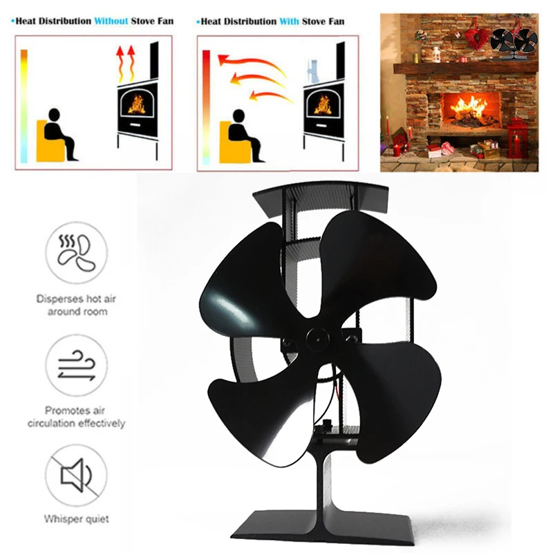 4 Blades Fireplace Eco Fan Stove Heat Efficient Powered Distribution Circulation Log Wood Burner Fireplace Parts
4 Blades Fireplace Eco Fan Stove Heat Efficient Powered Distribution Circulation Log Wood Burner Fireplace Parts