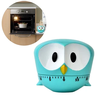 Cute Owl Timer 60 Minutes Alarm Clock Cartoon Owl Reminder For Cooking Assistant Baking Tools Kitchen Accessories
